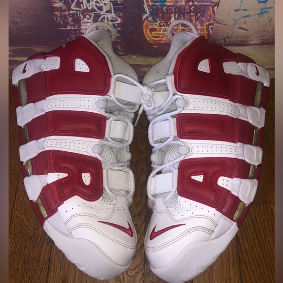 Nike Air More Uptempo ‘White Red’ - Picture 1 of 5